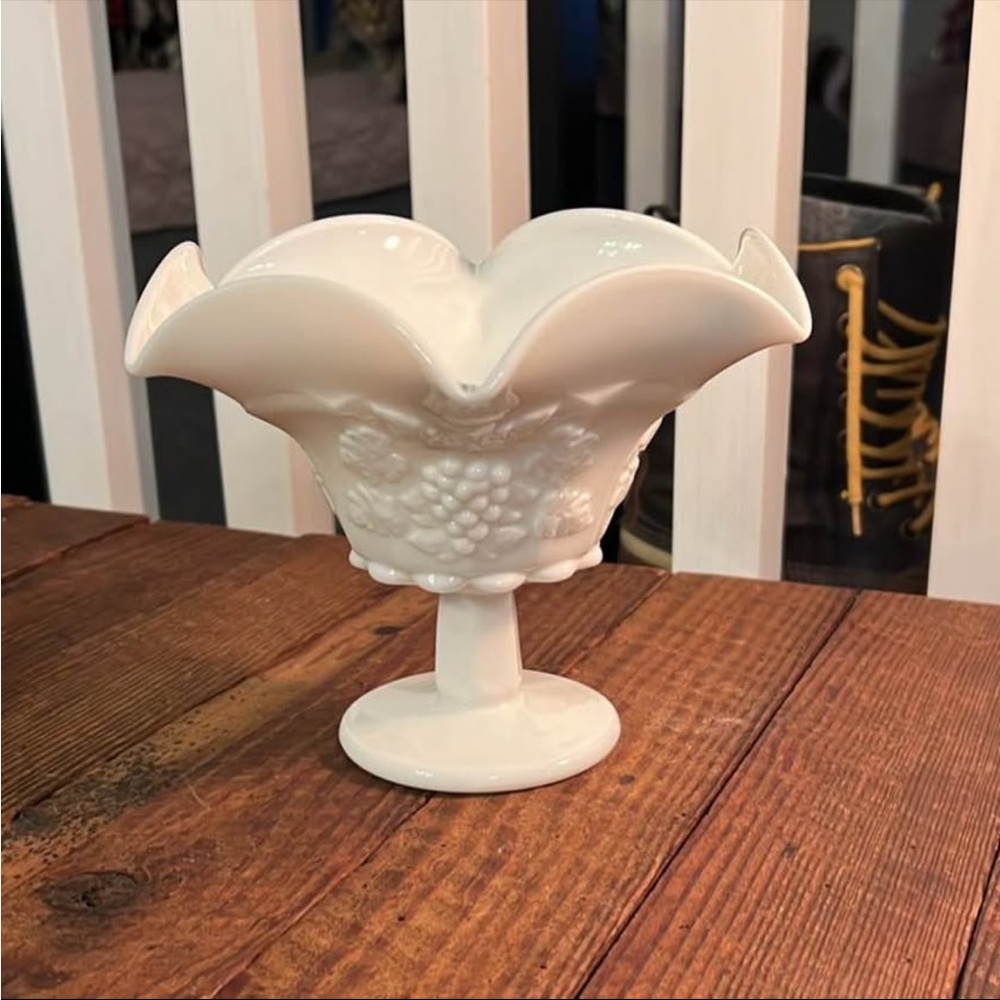 Elegant White Pedestal Bowl